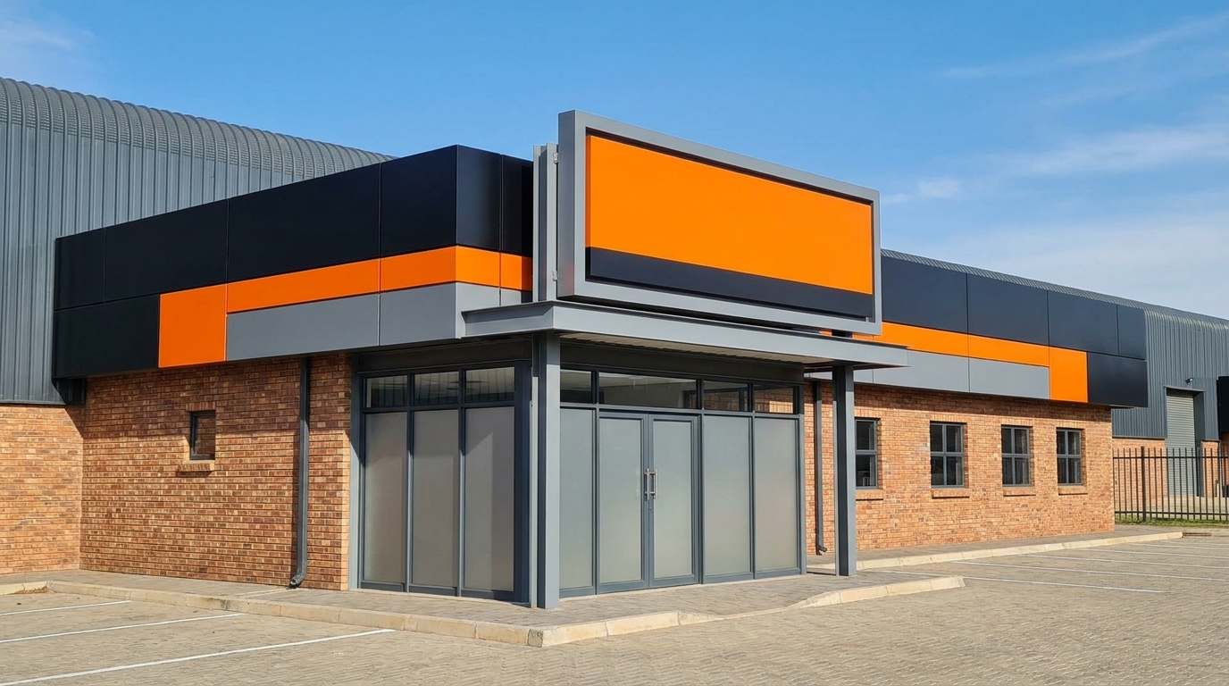 South African business premises with professional exterior and interior branding signage installed