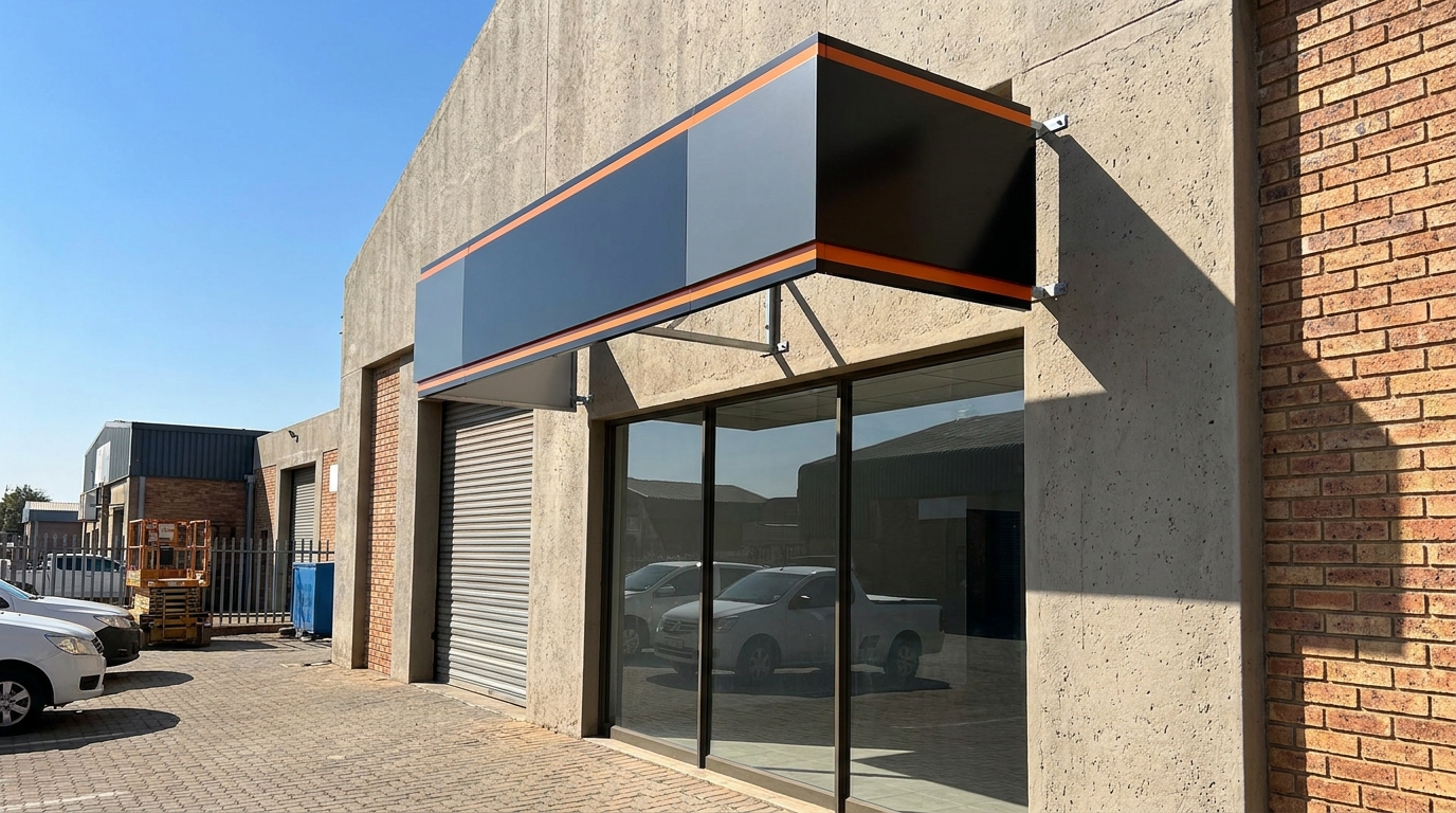 Professional conventional fascia signage on a South African commercial building exterior