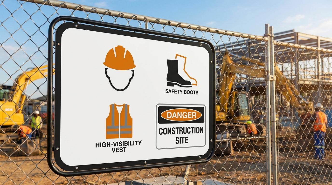 Illustration: Understanding OHS Act Alignment for Construction Site Safety Signs in South Africa