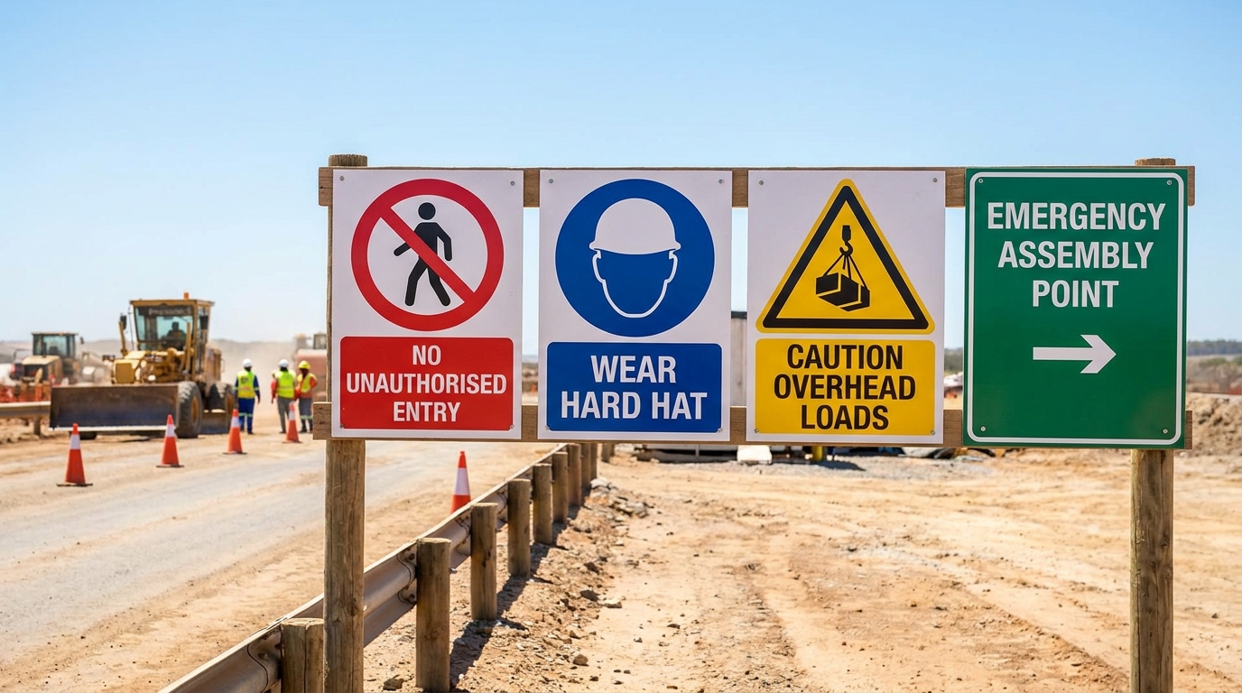 Illustration: The Four Symbolic Sign Categories Every Construction Site Requires