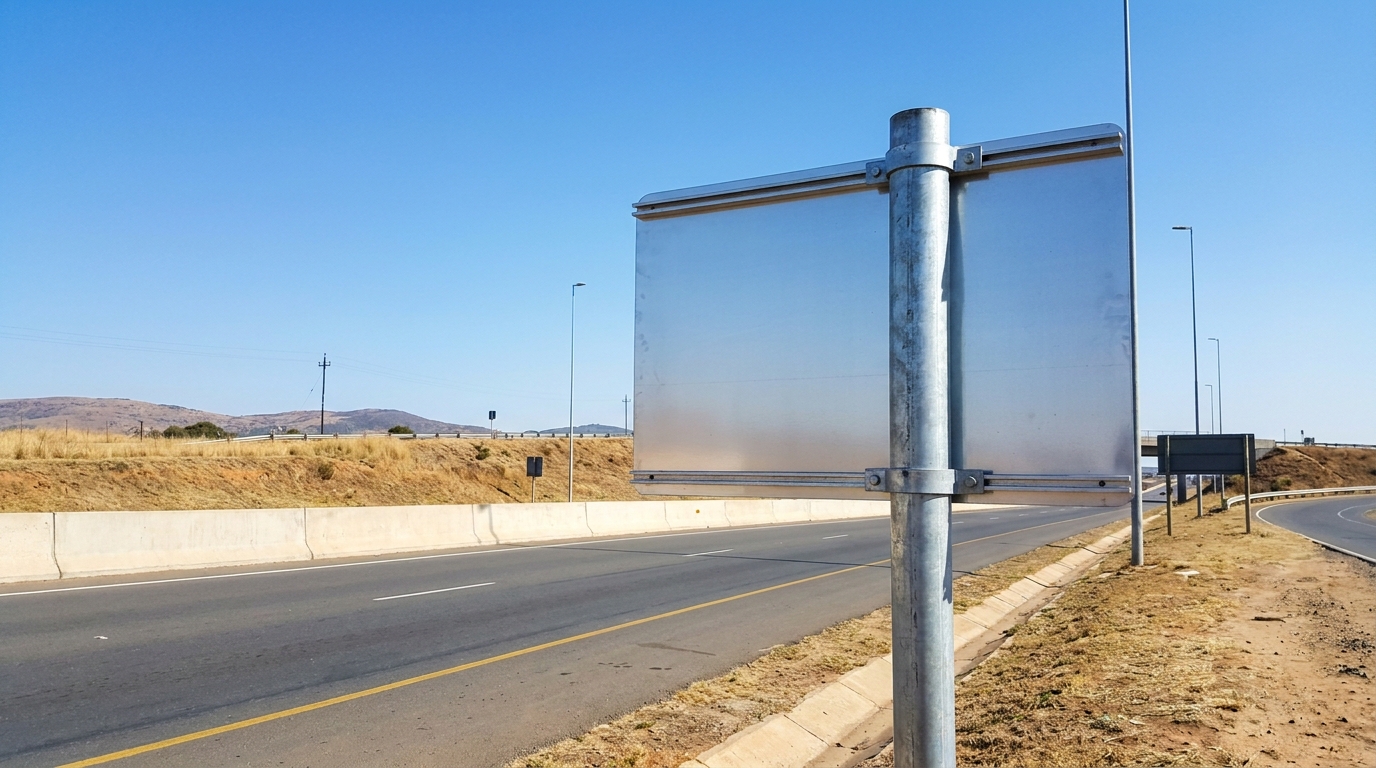 Reflective road signage in excellent condition on a South African national road
